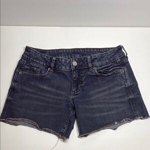 Bullhead Blue Jean Shorts with Frayed Hem